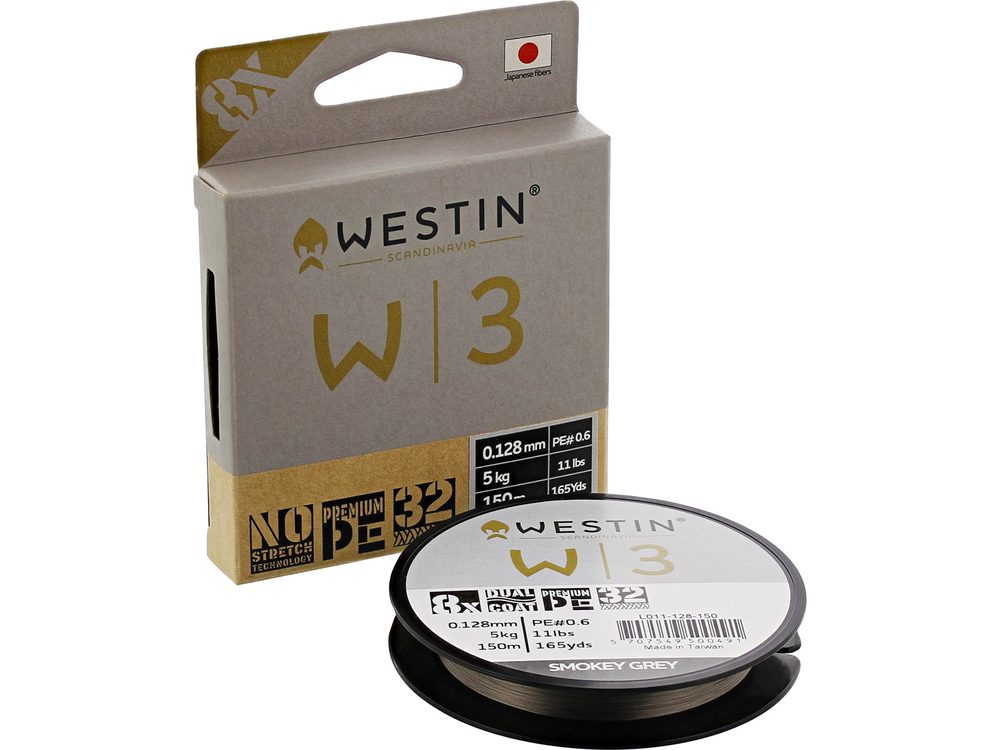 E-shop Westin Šňůra W3 8-Braid Smokey Grey 150m - 0,08mm,Westin Šňůra W3 8-Braid Smokey Grey 150m - 0,08mm
