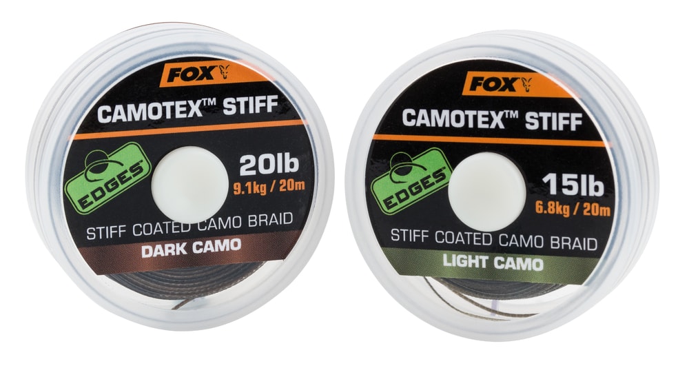 Fox Ztužená šňůrka Camotex Stiff 20m - Light Camo 15lb