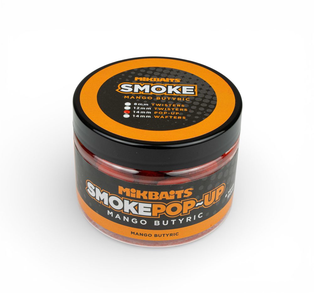 E-shop Mikbaits Boilies Smoke Pop-Up 14mm 150ml - Mango Butyric,Mikbaits Boilies Smoke Pop-Up 14mm 150ml - Mango Butyric