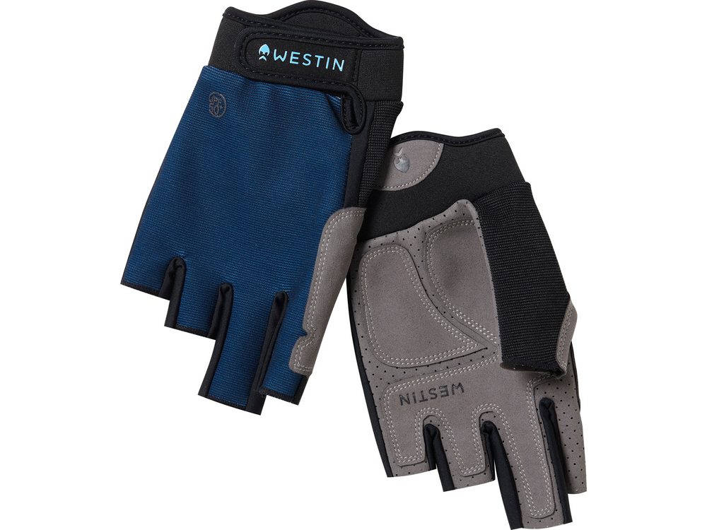 Westin Rukavice Drip Upf Half Finger Glove Petrol Blue - XL