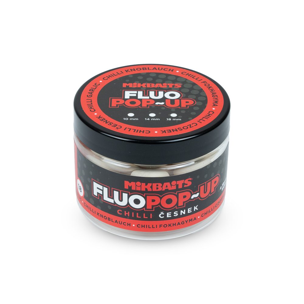 E-shop Mikbaits Plovoucí fluo boilie 18mm 150ml - Chilli Česnek,Mikbaits Plovoucí fluo boilie 18mm 150ml - Chilli Česnek