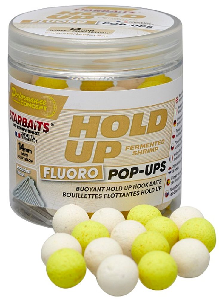 Fotografie Starbaits Plovoucí boilies Pop Up Bright Hold Up Fermented Shrimp 50g - 16mm