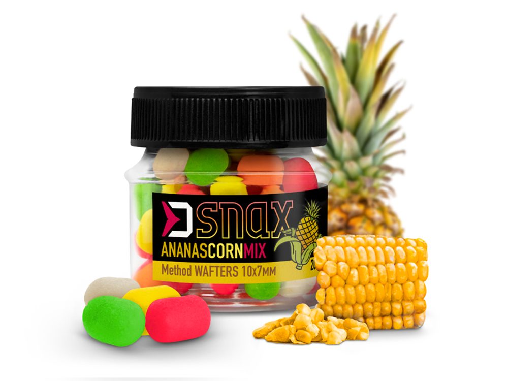 E-shop Delphin Nástraha Dumbells Mix D Snax Waft 10x7mm 20g - Kukuřice - Ananas,Delphin Nástraha Dumbells Mix D Snax Waft 10x7mm 20g - Kukuřice - Ananas