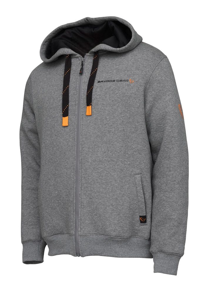 E-shop Savage Gear Classic Zip Hoodie Grey Melange - L,Savage Gear Classic Zip Hoodie Grey Melange - L