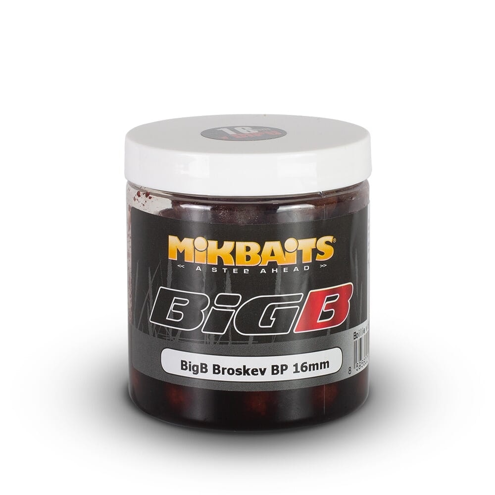 Fotografie Mikbaits Legends Boilie v dipu 250ml - BigS Broskev Black pepper 24mm