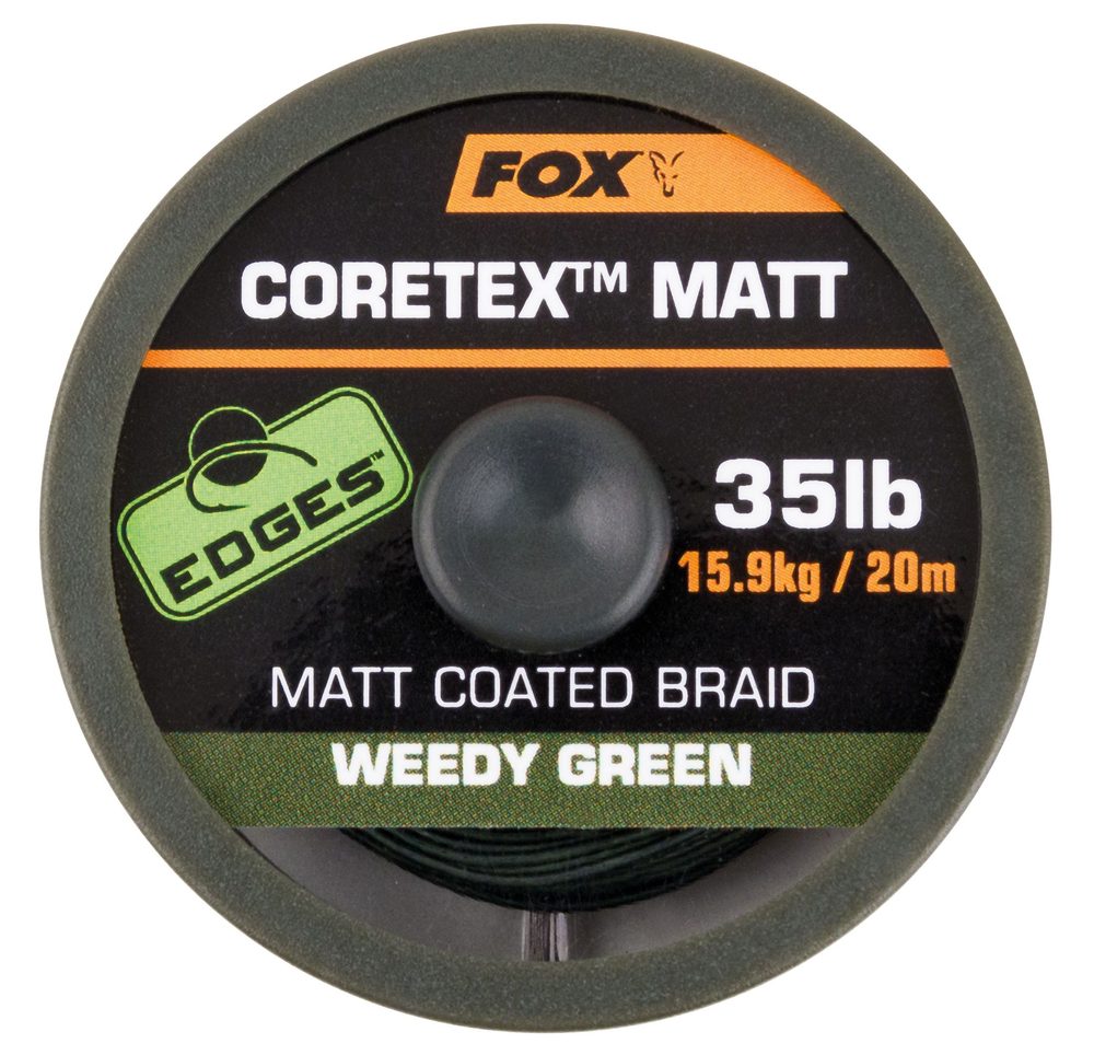 Fox Ztužená šňůrka Edges Coretex Matt 20m - Weedy Green 20lb