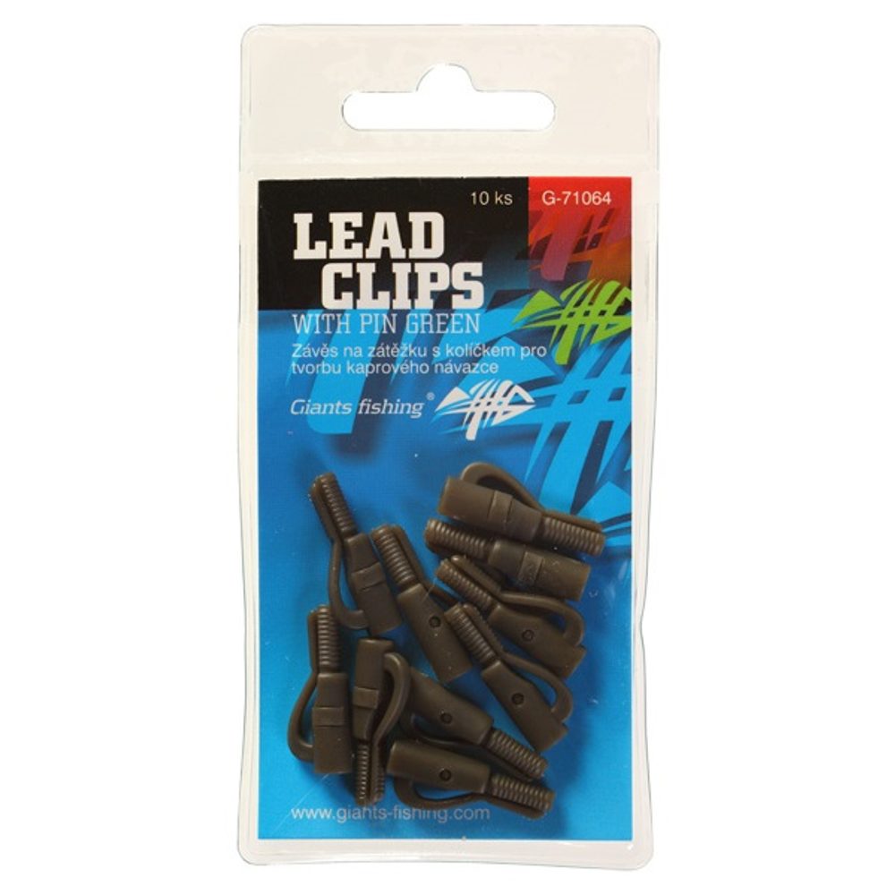 E-shop Giants Fishing Závěs na zátěžku Lead clips with pin Green 10ks,Giants Fishing Závěs na zátěžku Lead clips with pin Green 10ks