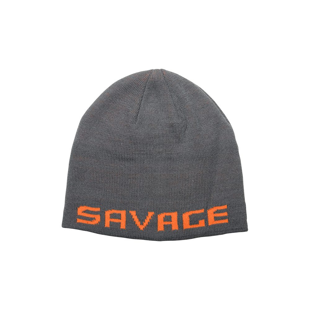 Savage Gear Zimní čepice Logo Beanie Rock Grey/Orange