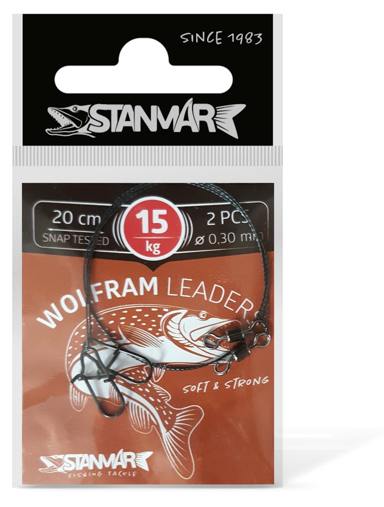 E-shop Stan-Mar Wolframové lanko 20cm 2ks - 15kg,Stan-Mar Wolframové lanko 20cm 2ks - 15kg