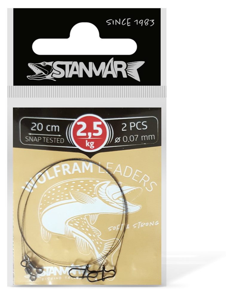 E-shop Stan-Mar Wolframové lanko 20cm 2ks - 2,5kg,Stan-Mar Wolframové lanko 20cm 2ks - 2,5kg