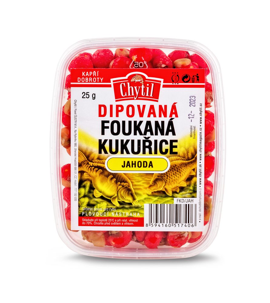 Chytil Dipovaná foukaná kukuřice 25g - Jahoda,Chytil Dipovaná foukaná kukuřice 25g - Jahoda