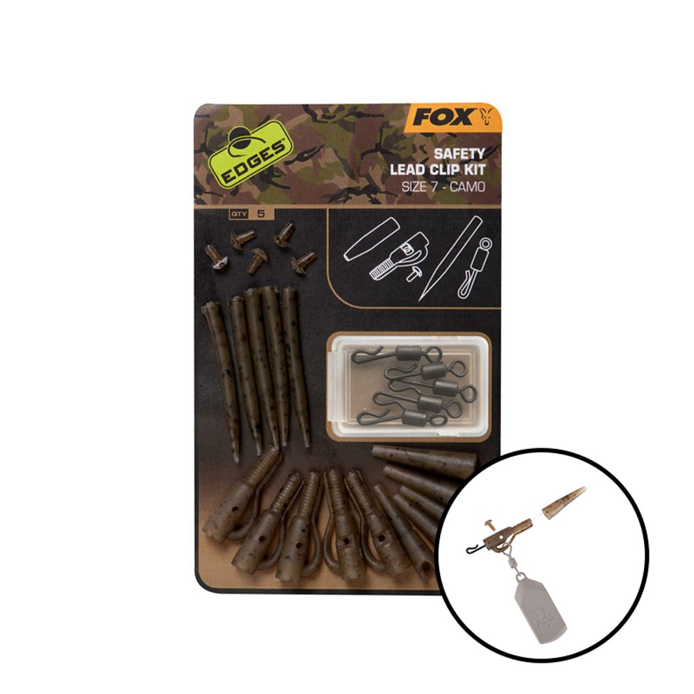 E-shop Fox Závěs na olovo Edges Camo Safety Lead Clip Kit vel.7 5ks,Fox Závěs na olovo Edges Camo Safety Lead Clip Kit vel.7 5ks