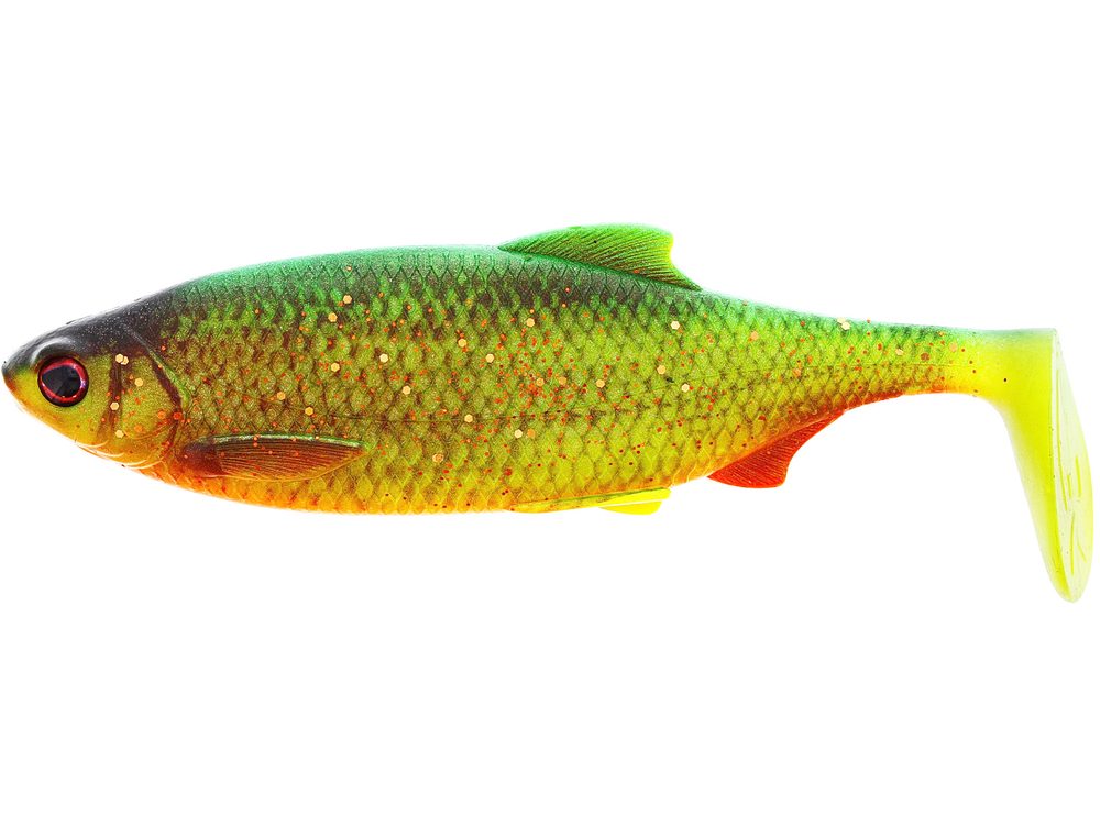 E-shop Westin Gumová nástraha Ricky the Roach Shadtail Firetiger Rudd - 10cm 14g,Westin Gumová nástraha Ricky the Roach Shadtail Firetiger Rudd - 10cm 14g
