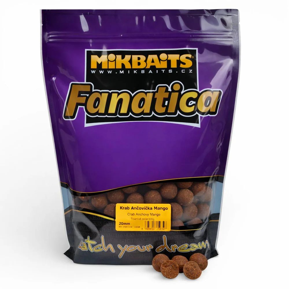 E-shop Mikbaits Boilies Fanatica Krab Ančovička Mango - 24mm 900g,Mikbaits Boilies Fanatica Krab Ančovička Mango - 24mm 900g