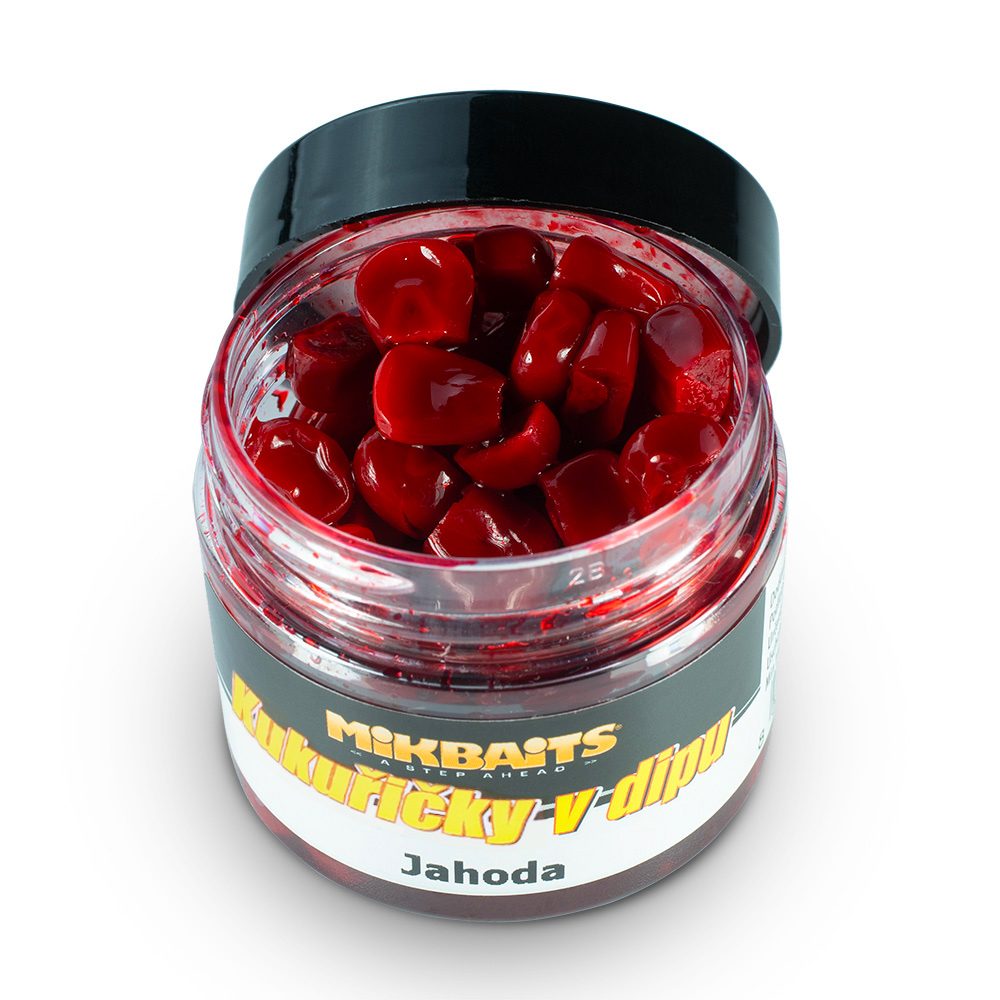 E-shop Mikbaits Kukuřičky v dipu 50ml - Jahoda,Mikbaits Kukuřičky v dipu 50ml - Jahoda