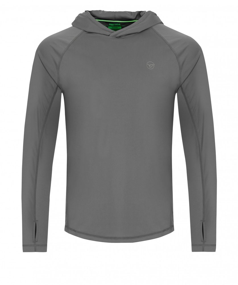 Korda UV triko UPF Hooded Top Charcoal - 4XL