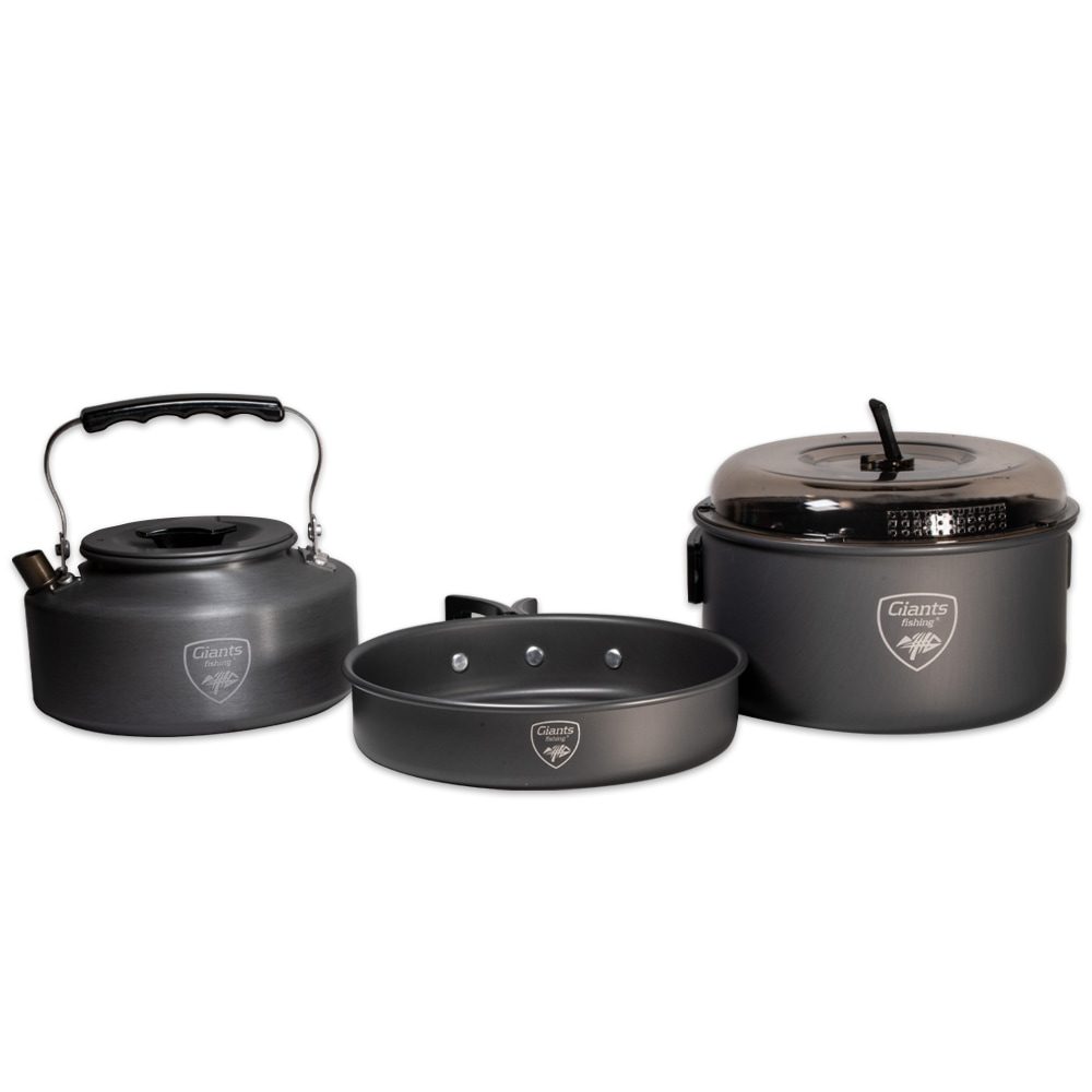 E-shop Giants Fishing Sada nádobí s konvičkou 3 Piece Pan & Kettle Set,Giants Fishing Sada nádobí s konvičkou 3 Piece Pan & Kettle Set