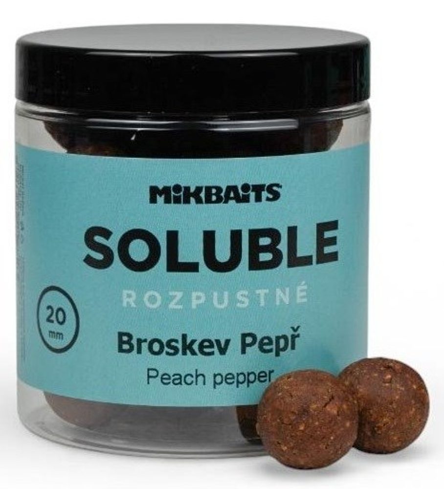 E-shop Mikbaits Rozpustné boilies Soluble Broskev Pepř 250ml,Mikbaits Rozpustné boilies Soluble Broskev Pepř 250ml