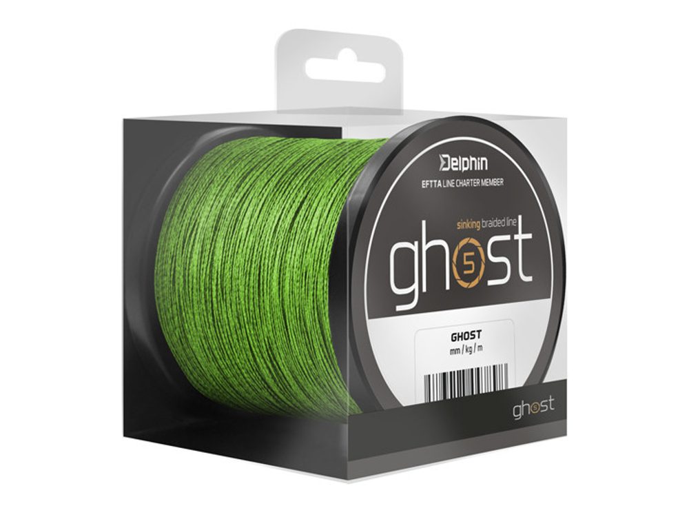 E-shop Delphin Šňůra Ghost 4+1 zelená - 0,33mm 18,1kg 2000m