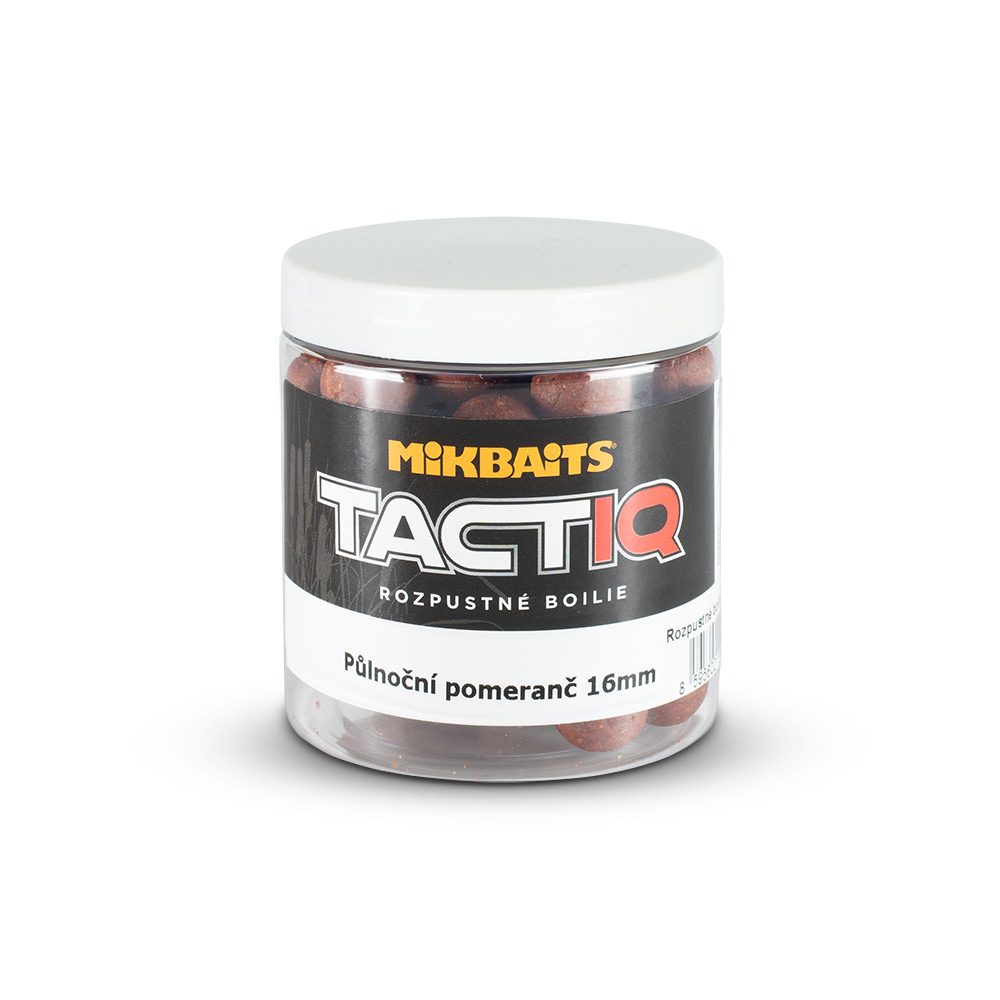 Mikbaits Rozpustné boilie TactiQ Půlnoční pomeranč 250ml - 16mm