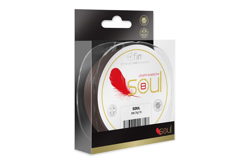 Fin Pletená sňůra Soul 8X Hnědá - 0,04mm 4,5kg 122m