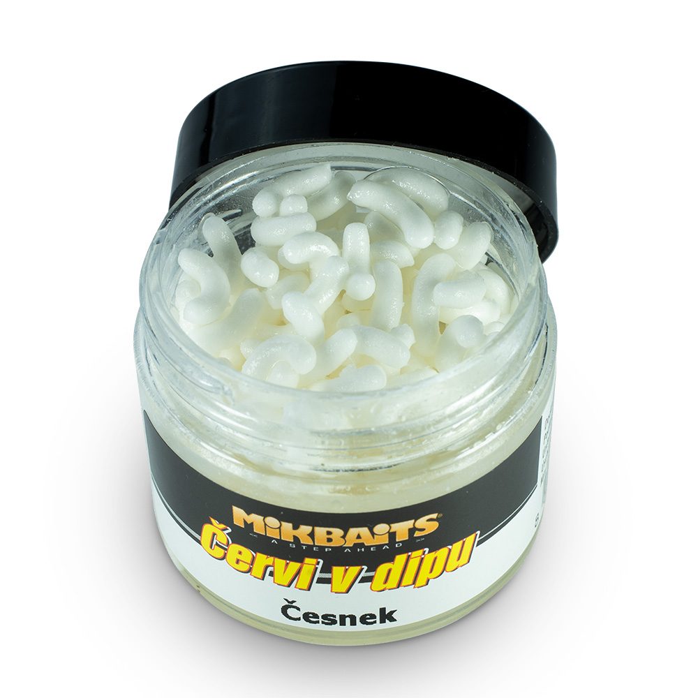 Mikbaits Červi v dipu 50ml - Česnek,Mikbaits Červi v dipu 50ml - Česnek
