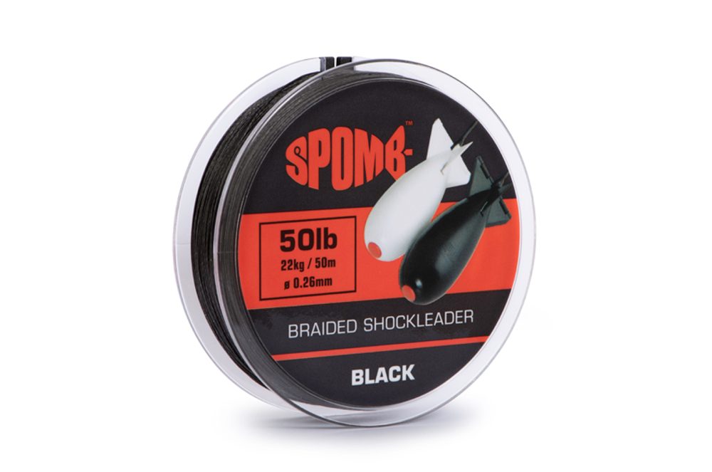 E-shop Spomb Šoková šňůra Braided Shockleader Black 0,26mm 22kg/50lb 50m,Spomb Šoková šňůra Braided Shockleader Black 0,26mm 22kg/50lb 50m