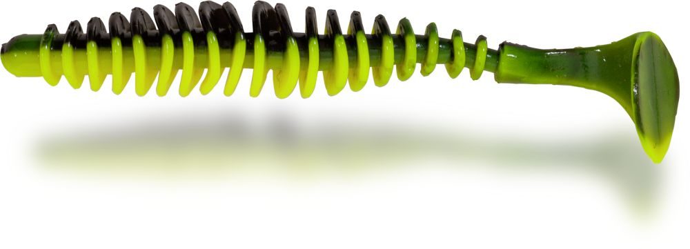 Magic Trout Gumová nástraha T-Worm Paddler 1,5g 5,5cm Sýr 6ks - Neon žlutá/černá