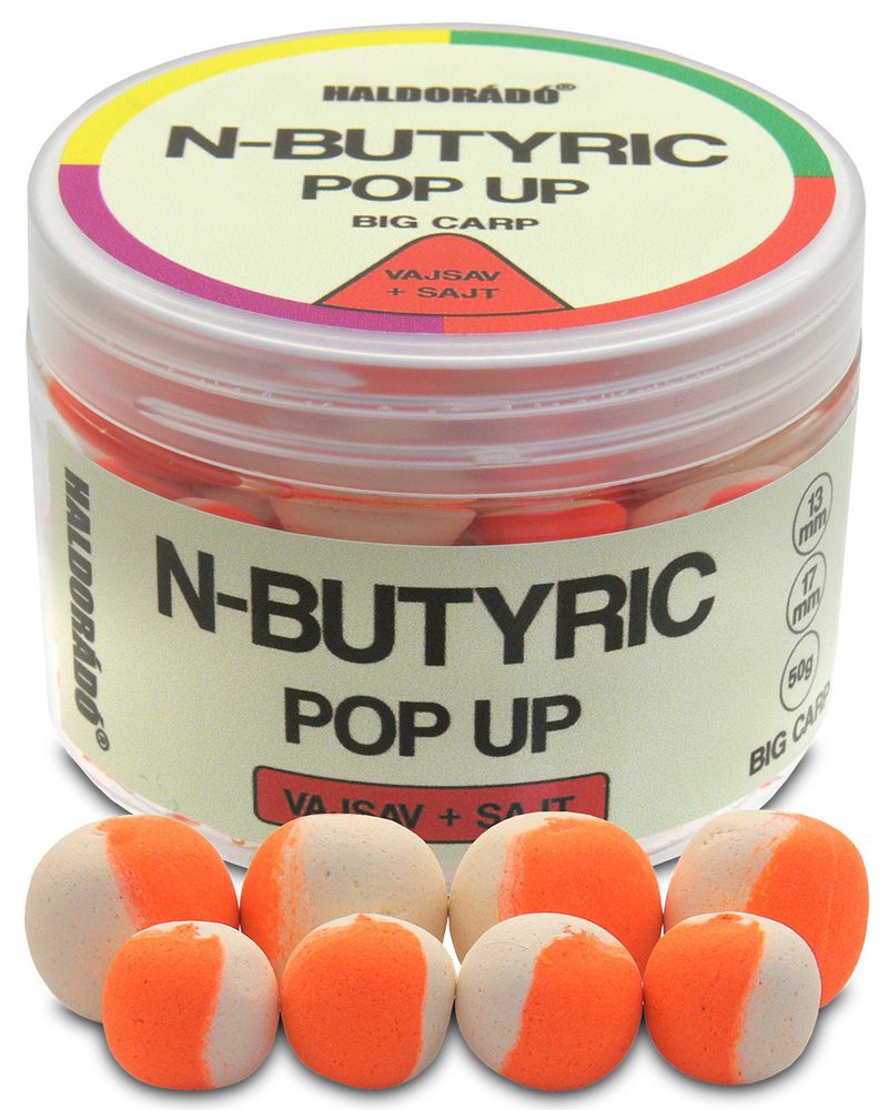 Haldorádó Pop-Up N-Butyric Big Carp 13/17mm 50g - Haldorádó Pop-Up N-Butyric Big Carp 50g 13/17mm Kyselina máselná/Sýr,Haldorádó Pop-Up N-Butyric Big 