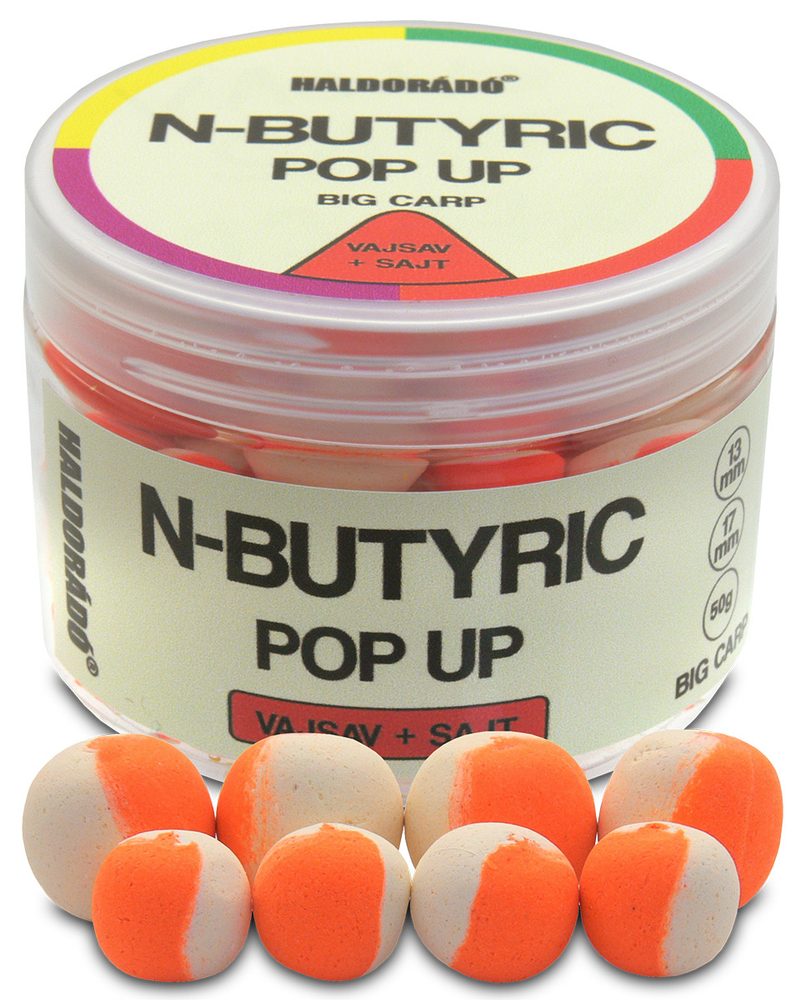 Haldorádó Pop-Up N-Butyric Big Carp 13/17mm 50g - Haldorádó Pop-Up N-Butyric Big Carp 50g 13/17mm Kyselina máselná/Sýr
