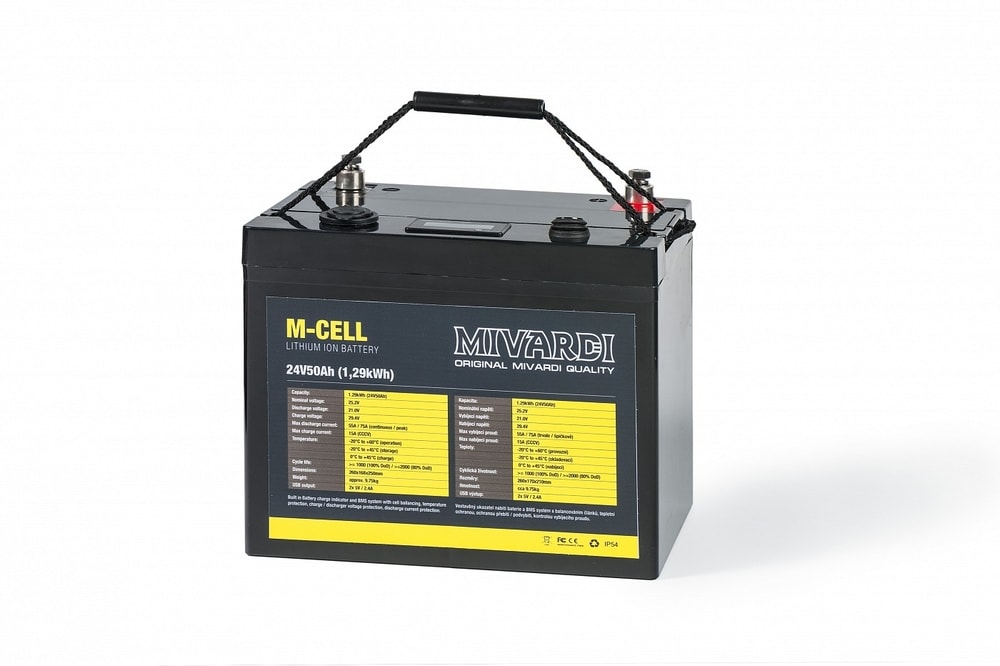 Mivardi Lithiová baterie M-CELL 24V 50Ah + 10A nabíječka,Mivardi Lithiová baterie M-CELL 24V 50Ah + 10A nabíječka