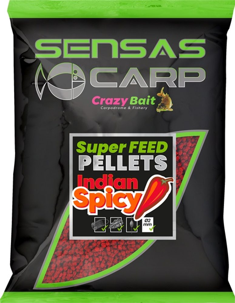 Sensas Pelety Super Feed Indian Spicy 650g - 2mm