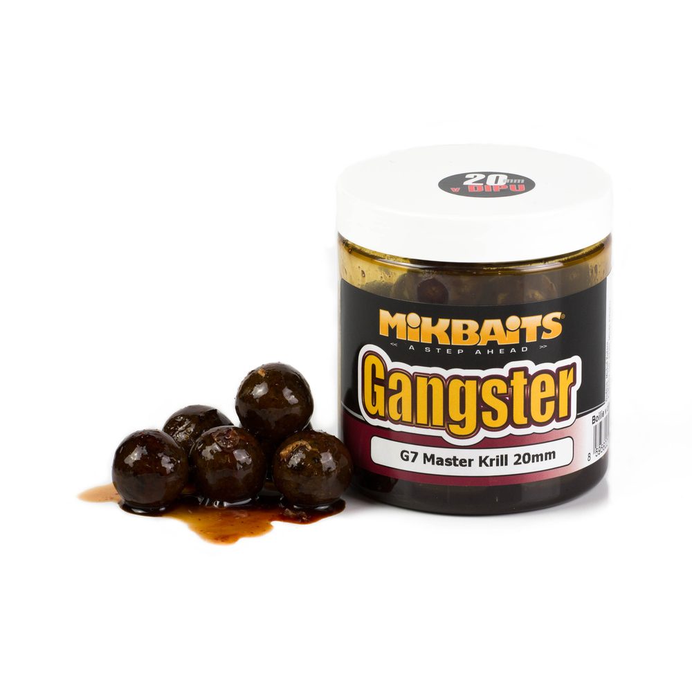 Fotografie Mikbaits Gangster Boilie v dipu 250ml - G2 Krab Ančovička Asa 20mm