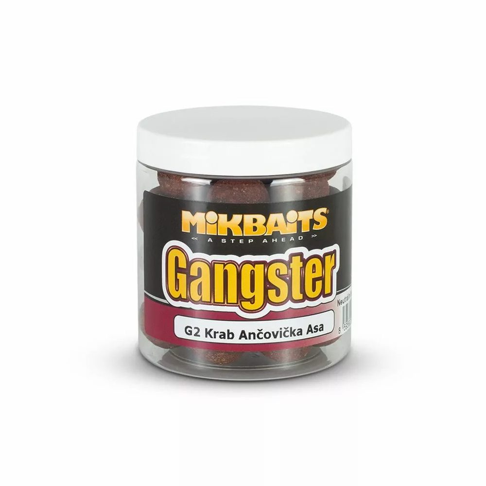 Fotografie Mikbaits Rozpustné Boilies Gangster G2 Krab Ančovička Asa 250ml - 20mm