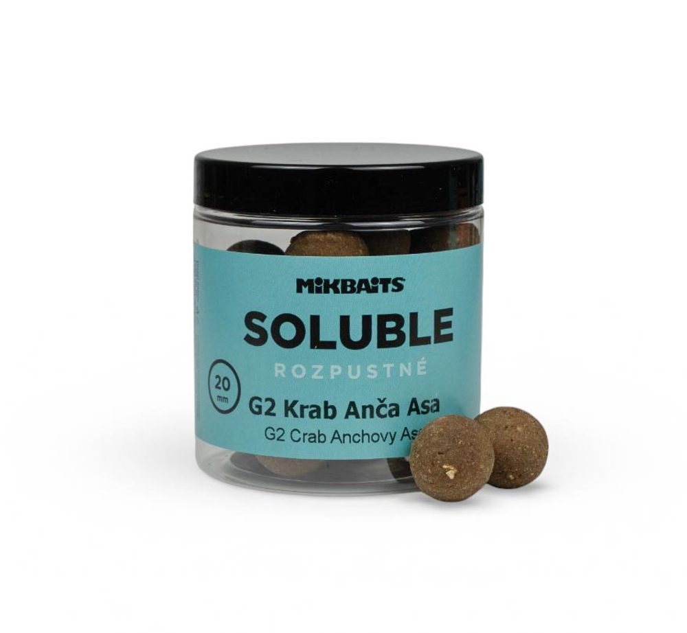 Mikbaits Rozpustné boilies Soluble G2 Krab Ančovička Asa 250ml - 20mm