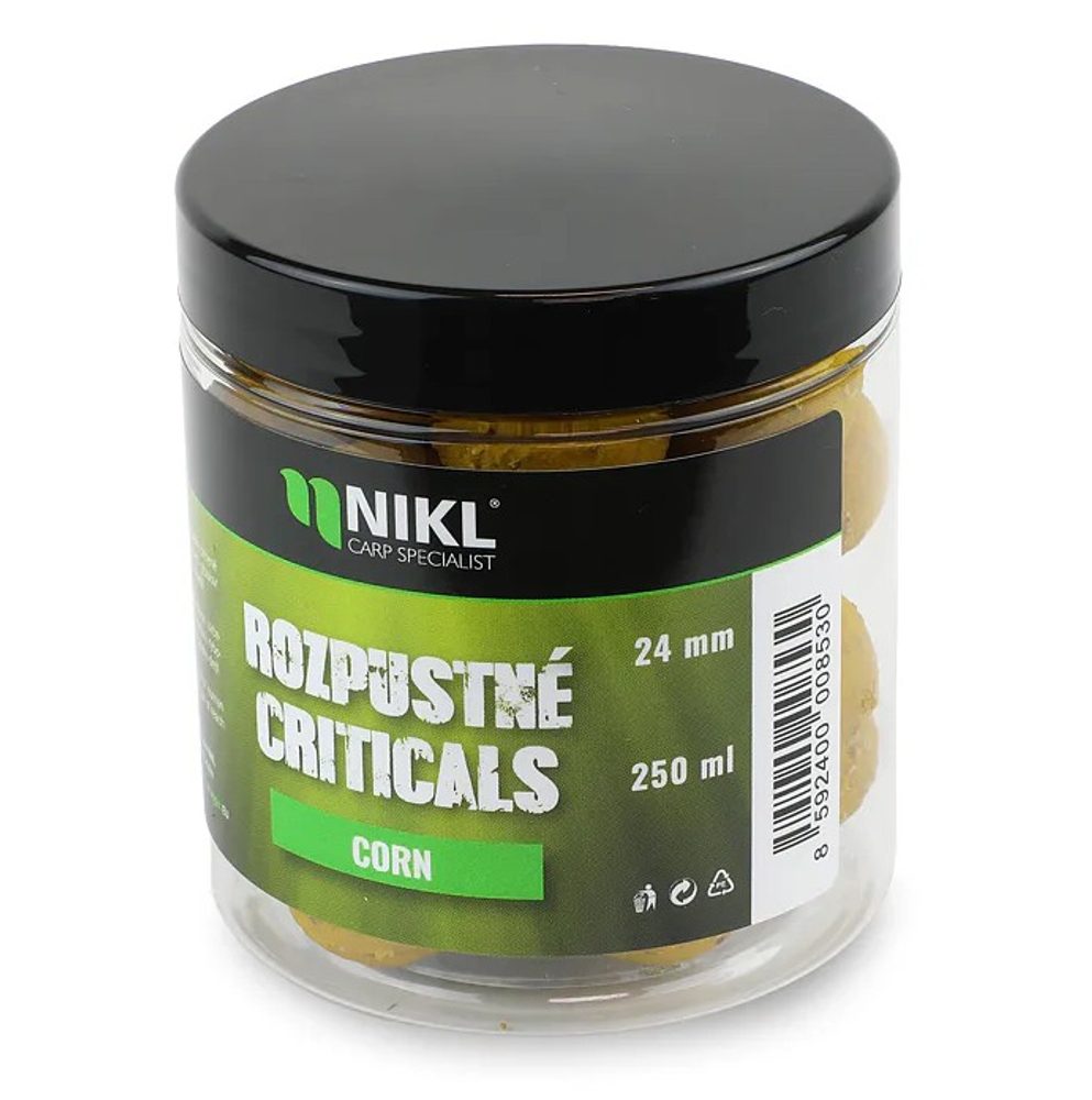 E-shop Nikl Rozpustné Criticals boilie Corn 250ml - 14mm,Nikl Rozpustné Criticals boilie Corn 250ml - 14mm
