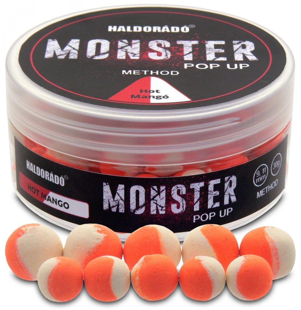 E-shop Haldorádó Pop-Up Boilies Method Monster 9+11mm 30g - Hot Mango,Haldorádó Pop-Up Boilies Method Monster 9+11mm 30g - Hot Mango