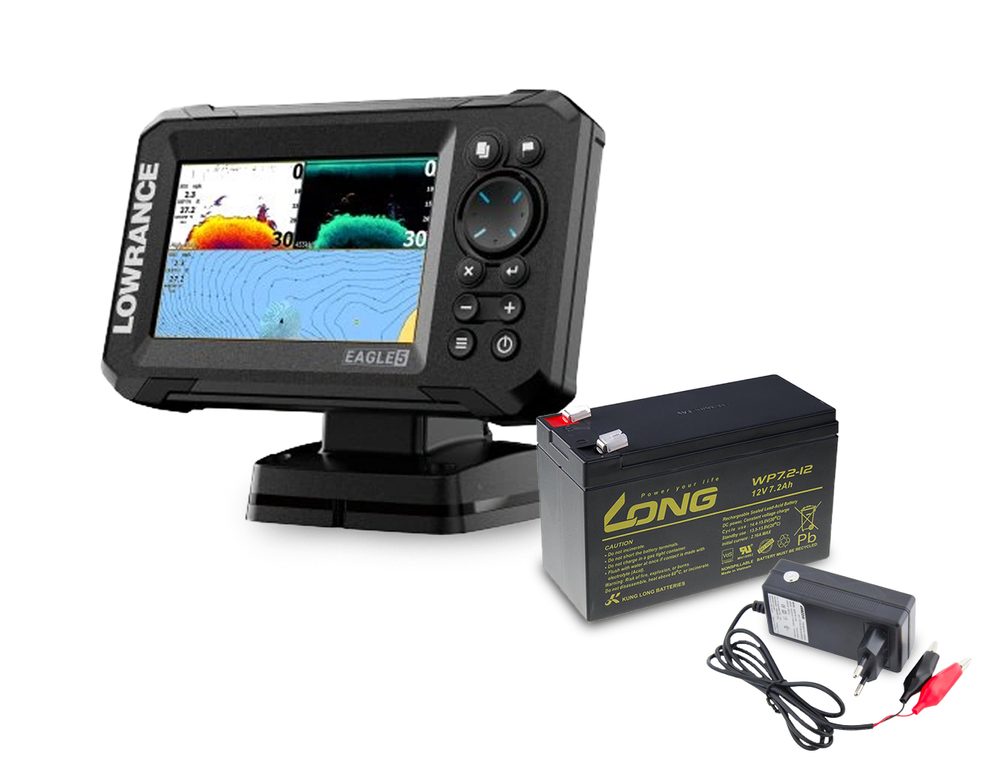 Lowrance Echolot Eagle 5 se sondou SplitShot + baterie + nabíječka ZDARMA,Lowrance Echolot Eagle 5 se sondou SplitShot + baterie + nabíječka ZDARMA