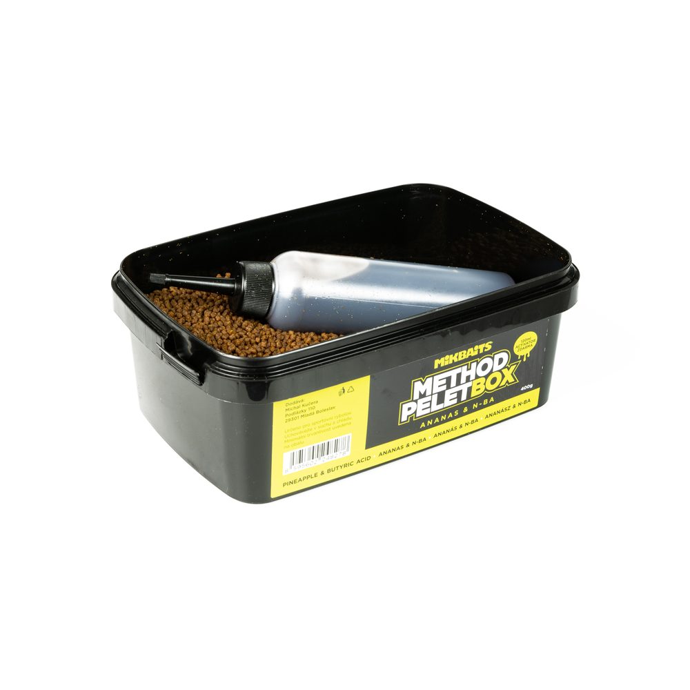 E-shop Mikbaits Method pelet box 400g + 120ml Activator - Ananas N-BA,Mikbaits Method pelet box 400g + 120ml Activator - Ananas N-BA