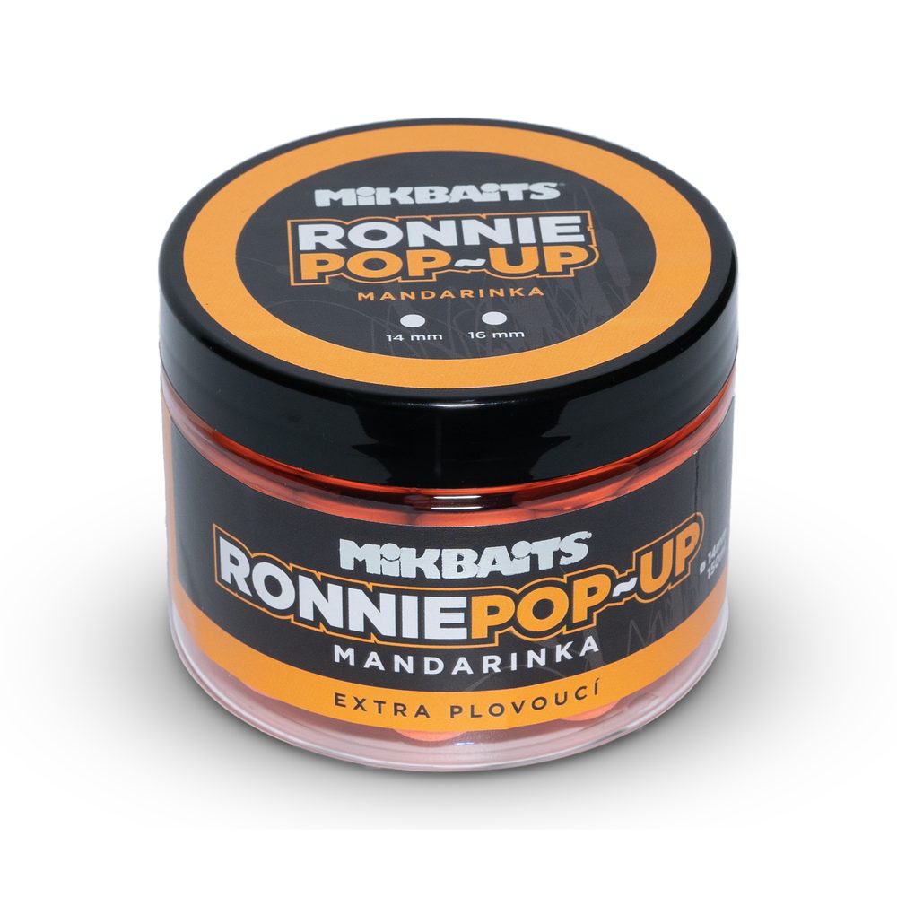 E-shop Mikbaits Ronnie pop-up 150ml - Mandarinka 14mm,Mikbaits Ronnie pop-up 150ml - Mandarinka 14mm