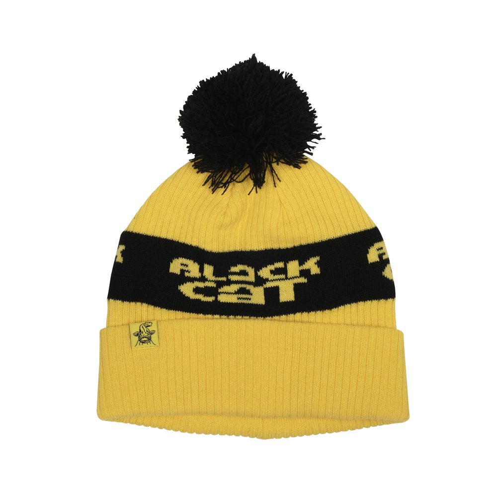 Black Cat Čepice Yellow Bobble Hat
