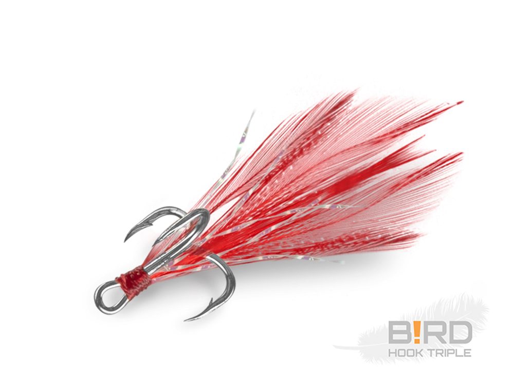 E-shop Delphin Trojháček B!RD Triple Hook 3ks - Červená vel.10,Delphin Trojháček B!RD Triple Hook 3ks - Červená vel.10
