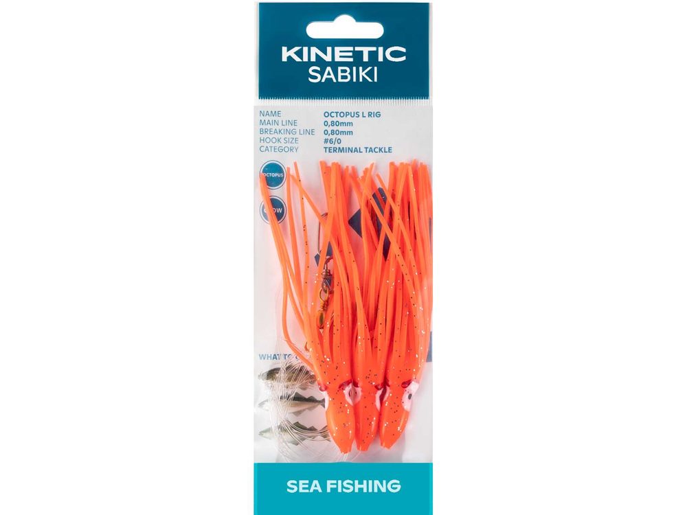 E-shop Kinetic Návazec Sabiki Octopus L Red/Glow,Kinetic Návazec Sabiki Octopus L Red/Glow