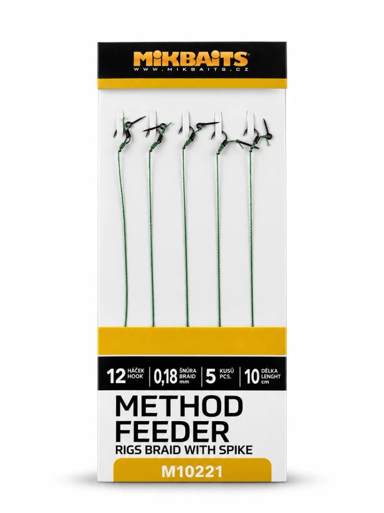 Mikbaits Method Feeder návazce z pletené šňůrky s hrotem 5ks - vel.12/10cm/0,18mm – Mikbaits s.r.o.