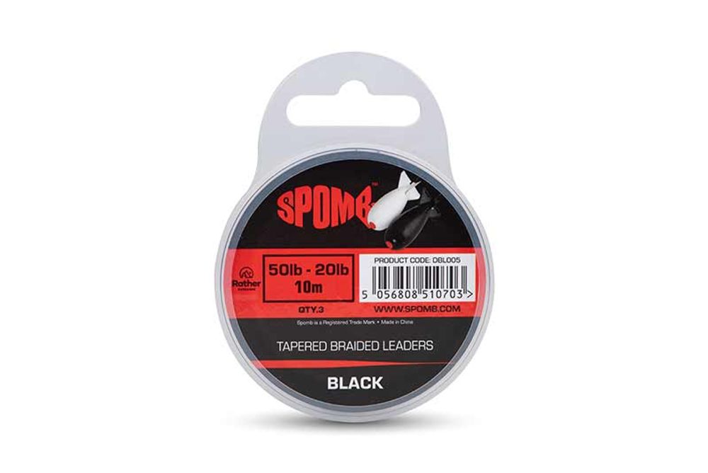 E-shop Fox Šoková šňůra Spomb Tapered Braided Leader Black,Fox Šoková šňůra Spomb Tapered Braided Leader Black
