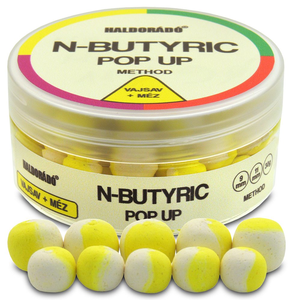 E-shop Haldorádó N-Butyric Pop Up Method 9+11mm 30g - Kyselina máselná/Med,Haldorádó N-Butyric Pop Up Method 9+11mm 30g - Kyselina máselná/Med