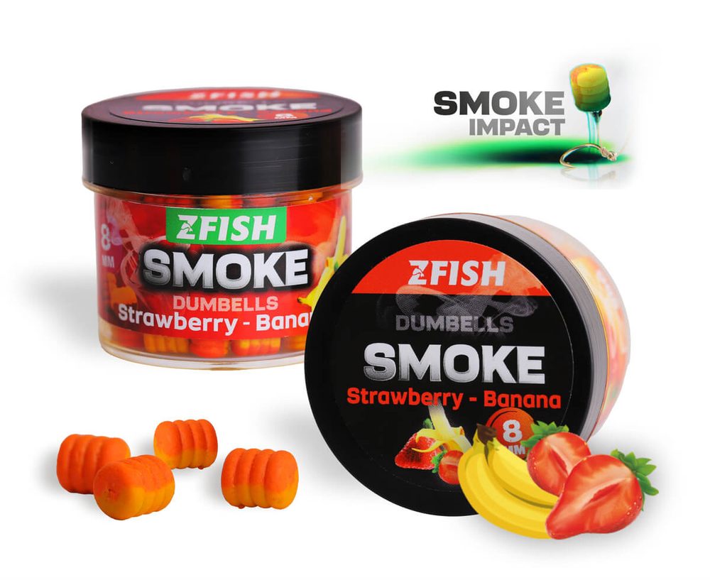 Zfish Smoke POP-UP Dumbells 8mm 20g - Strawberry-Banana,Zfish Smoke POP-UP Dumbells 8mm 20g - Strawberry-Banana