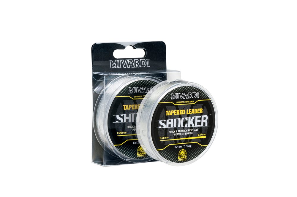 E-shop Mivardi Ujímaný vlasec Shocker Tapered Leader - 0.28-0.47 mm / 5x12 m,Mivardi Ujímaný vlasec Shocker Tapered Leader - 0.28-0.47 mm / 5x12 m