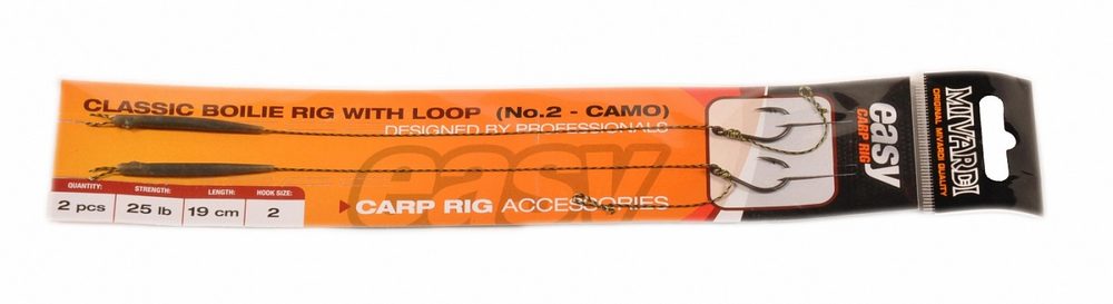 E-shop Mivardi Hotové návazce Classic boilie rig Easy s očkem - vel. 4 camo,Mivardi Hotové návazce Classic boilie rig Easy s očkem - vel. 4 camo