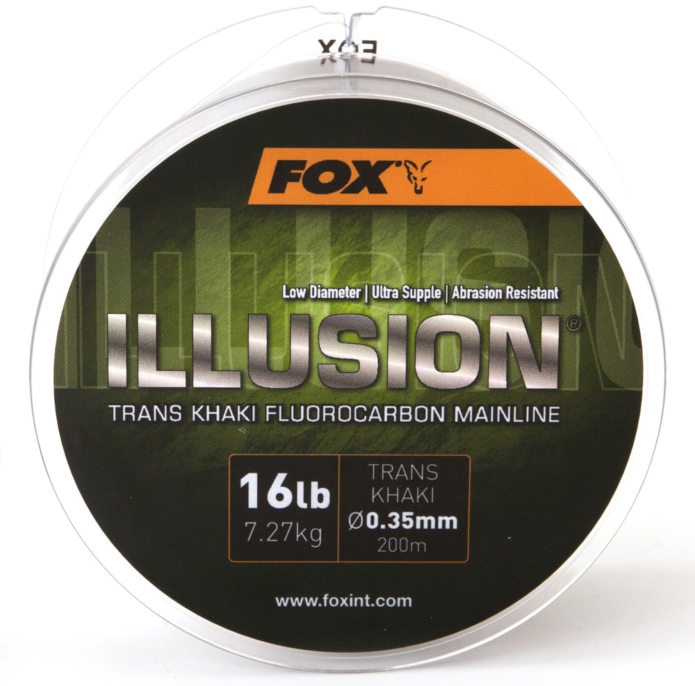 Fox Fluorocarbon Illusion Mainline Trans Khaki - 0.35mm 16lb/7.27kg 200m Fox